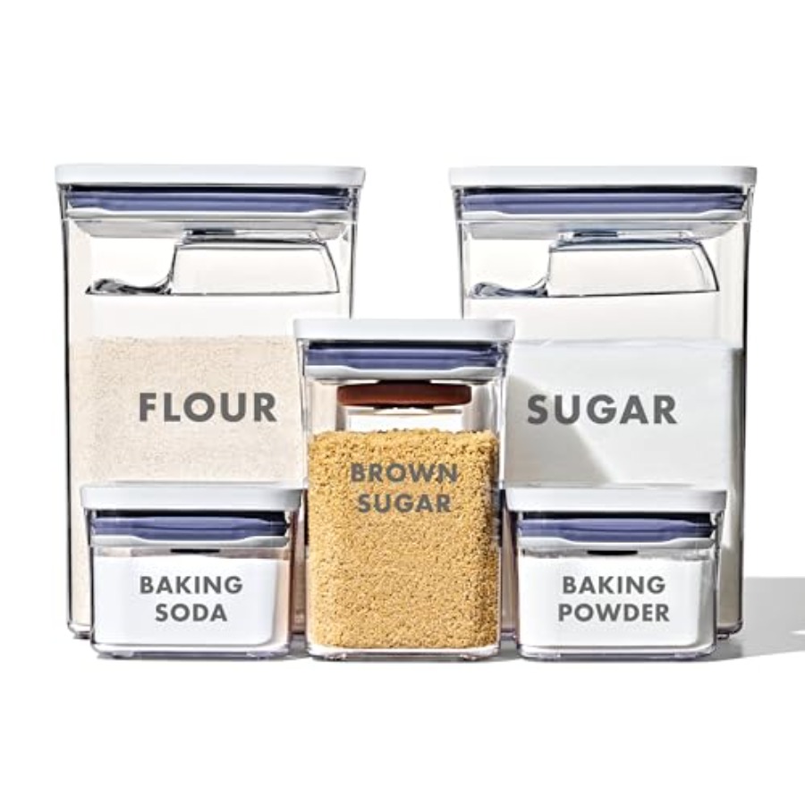 Kitchen.Baking Labels - 8-Piece Prelabeled Baking POP Container Set