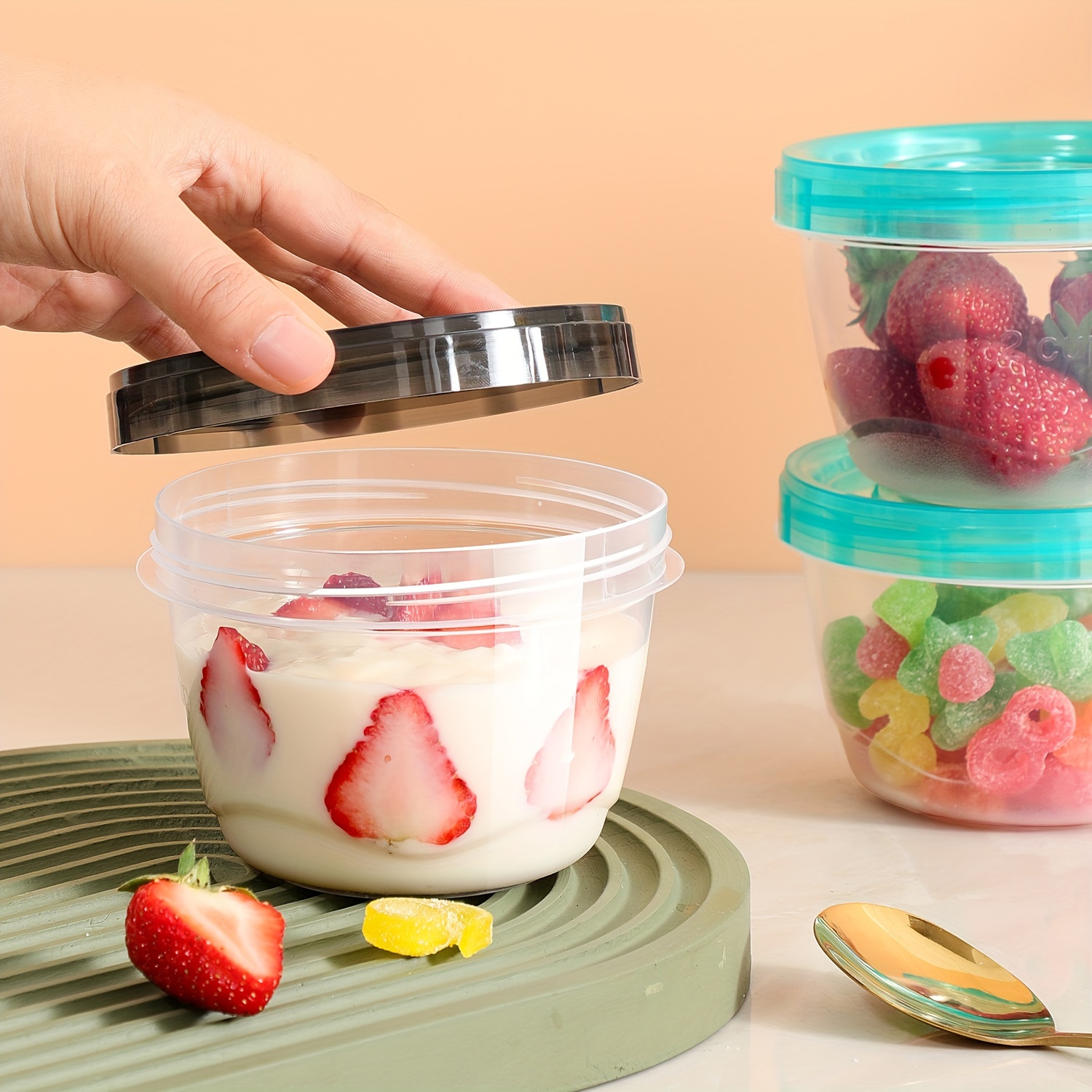 Kitchen Baking Tray Organizer - 2 Transparent Sealed Food Storage Containers
