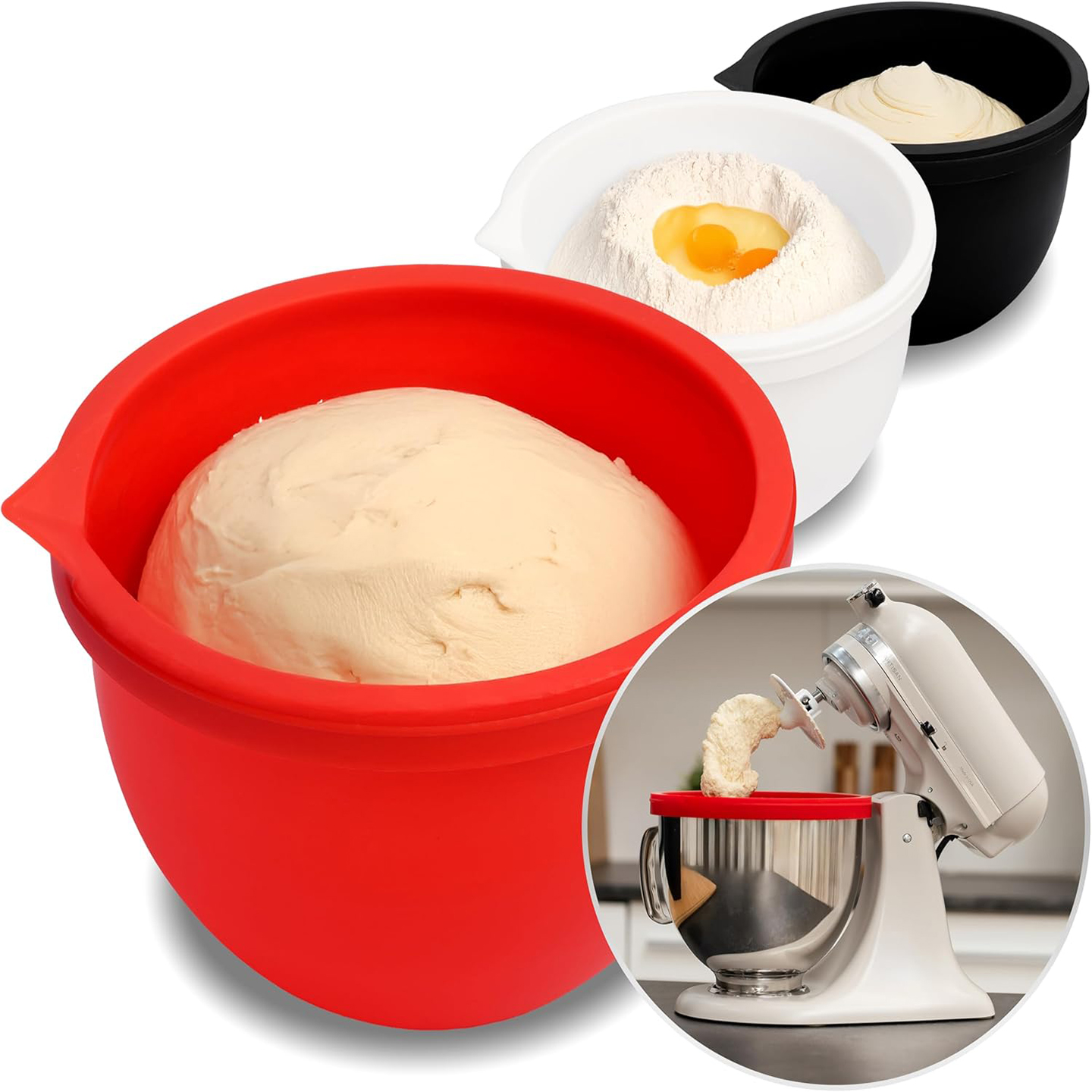 Kitchen Aid Baking Lid - MixAid Silicone Liners for KitchenAid Tilt-Head