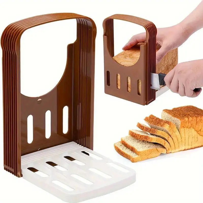 Kitchen Baking Must Haves - Foldable Toast Slicer-Adjustable Bread Cutter Tool