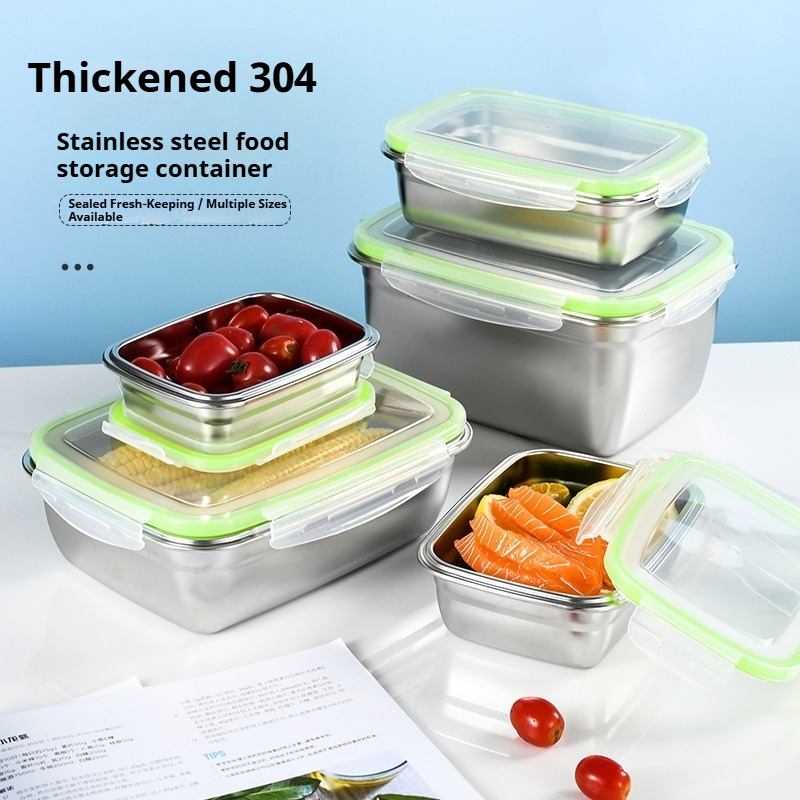Kitchen Baking Tray Organizer - 304 Stainless Steel Lunch Box Set