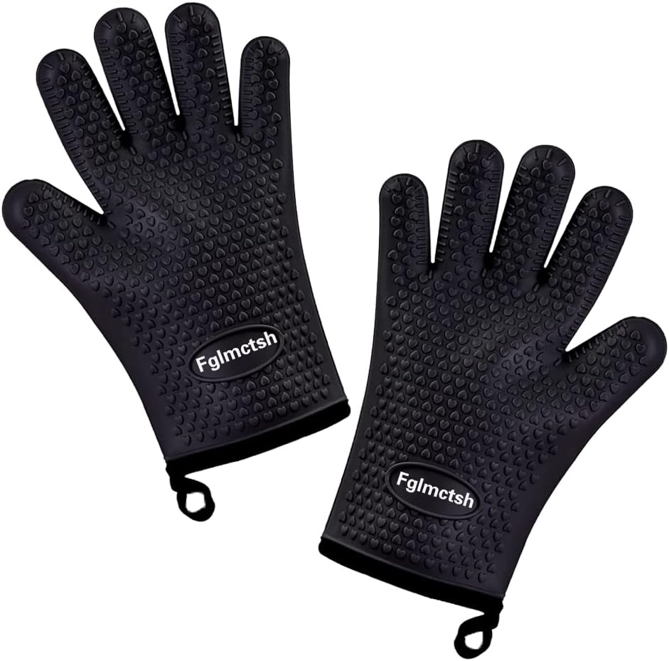 Kitchen Baking Gloves - Silicone Oven Mitts, Heat Resistant BBQ