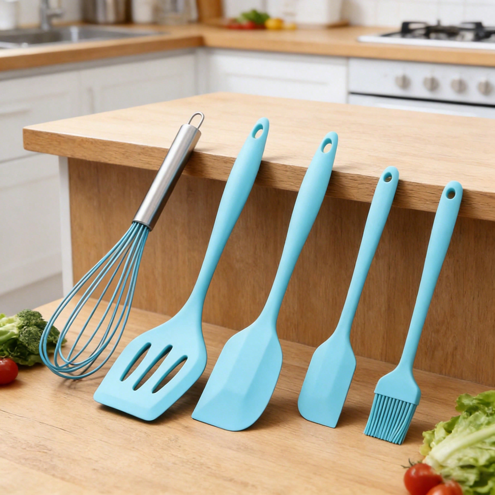 Pastry Brush Silicone - Silicone Cooking Utensils Set, 5 Pcs
