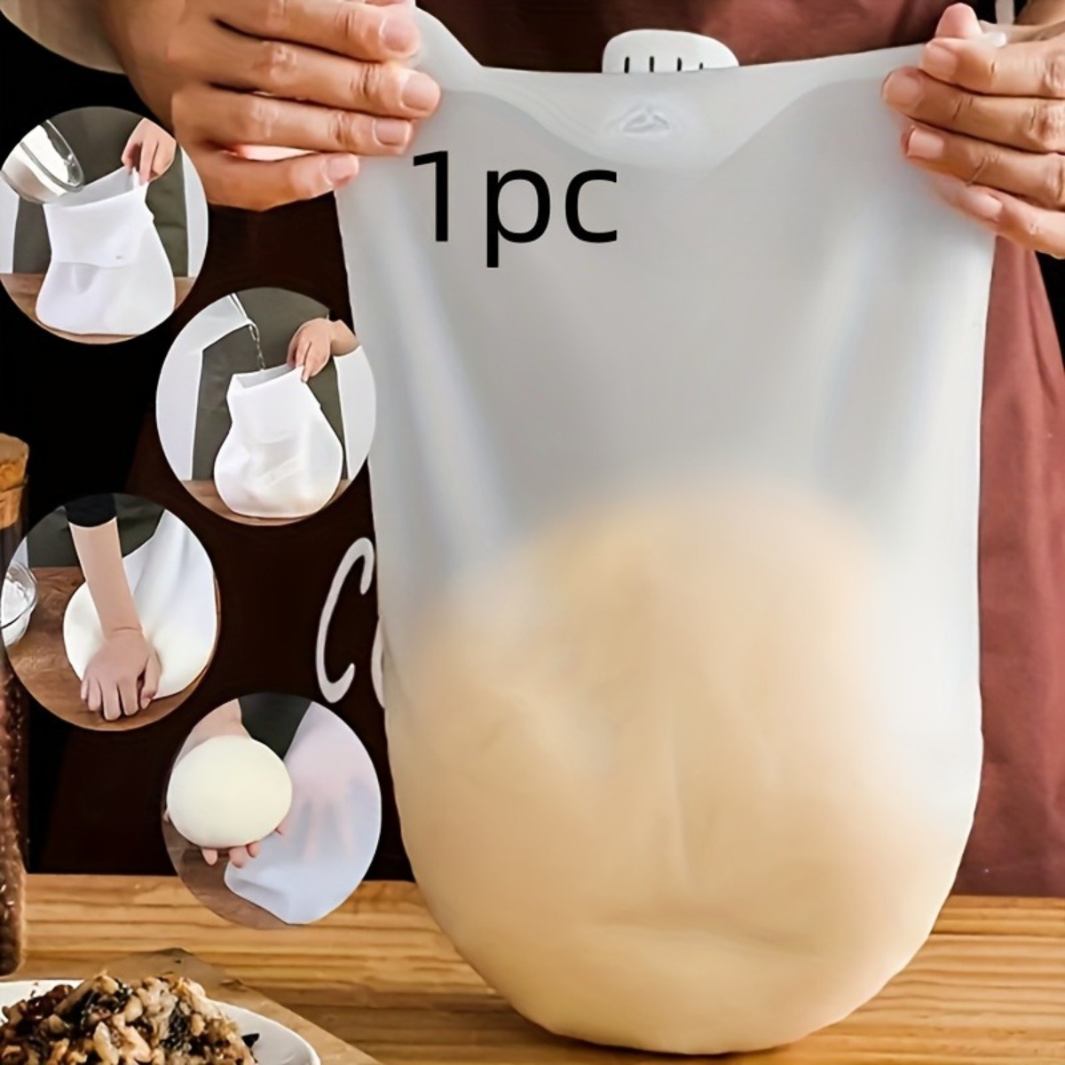 Kitchen Baking Mess - 1Pc Reusable Silicone Knead Dough Bag