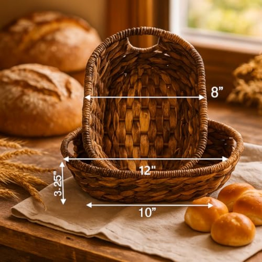 Handwoven Oval Wicker Baskets  - Kitchen Baking Storage avis et prix