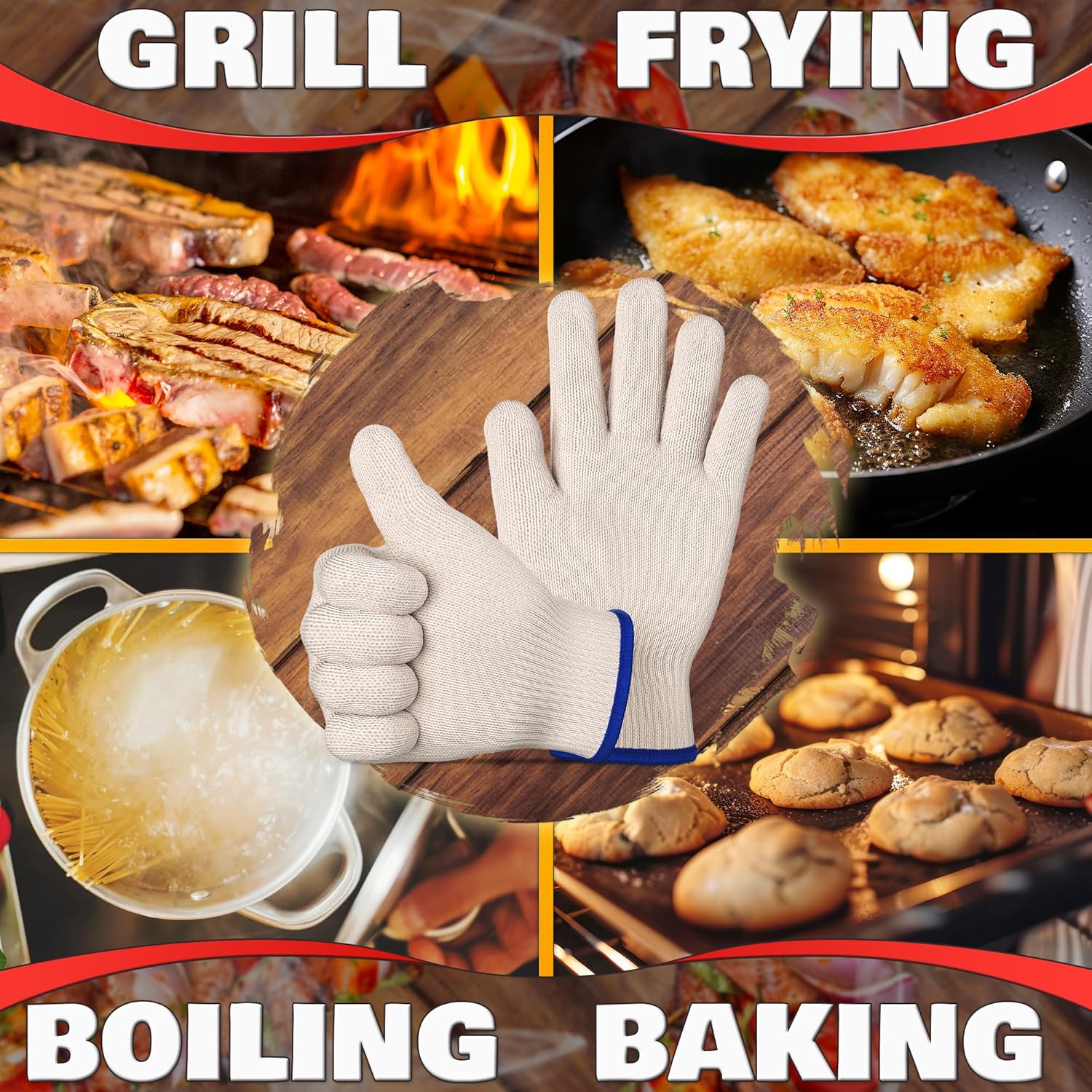 896°F Heat-Resistant Cooking G - Kitchen Baking Gloves avis et prix