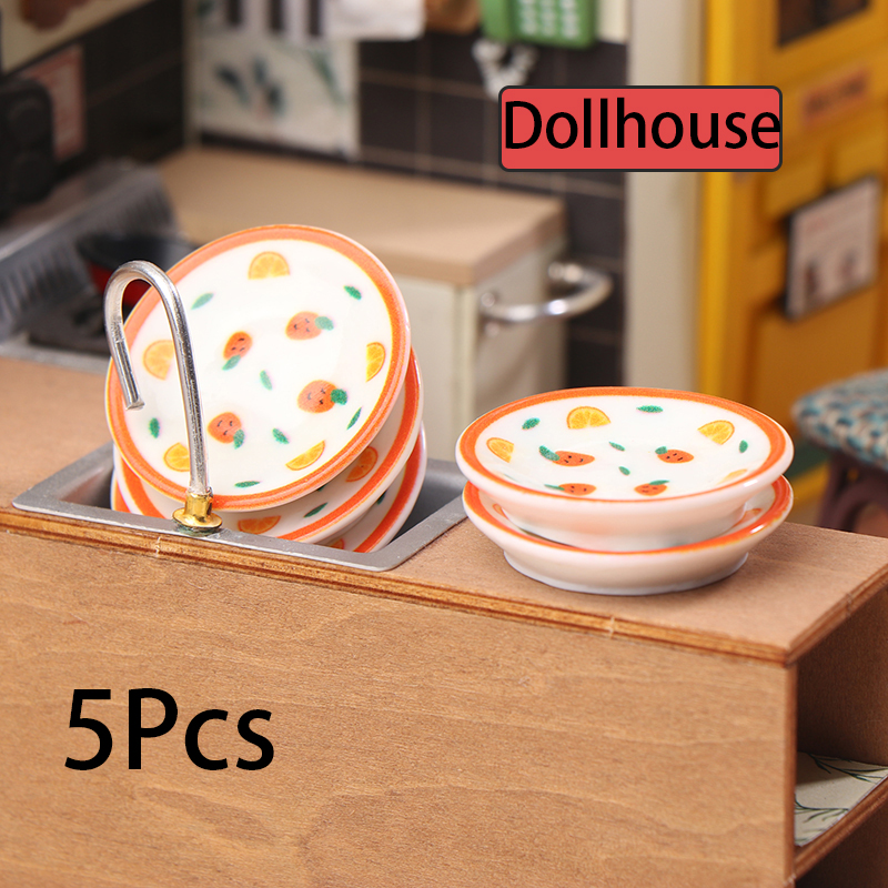 5Pcs 1/12 Dollhouse Mini Plate - Kitchen Baking Storage avis et prix