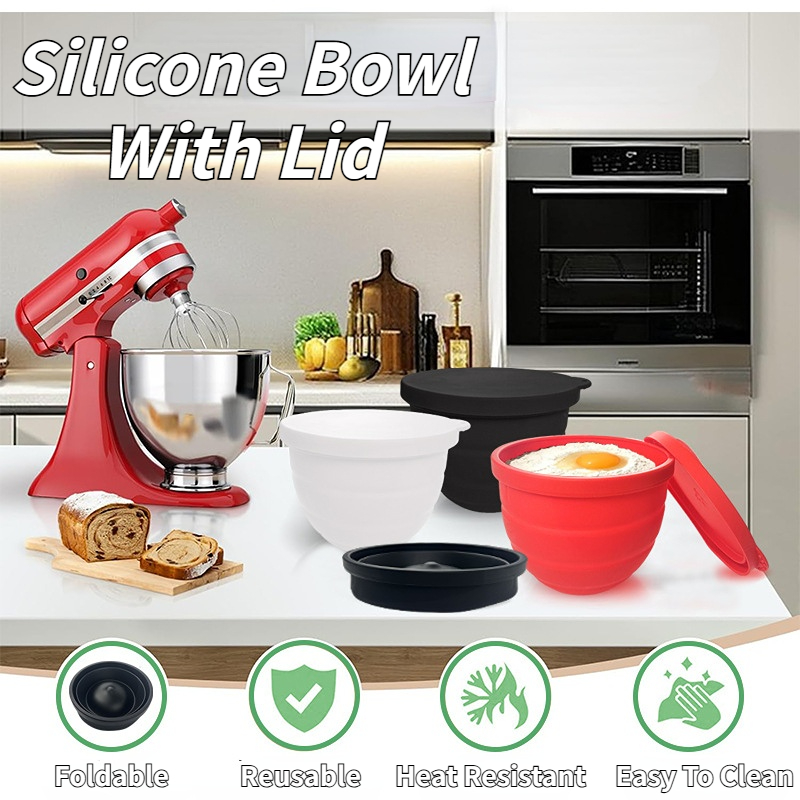 Foldable Silicone Bowl With Li - Kitchen Aid Baking Lid avis et prix