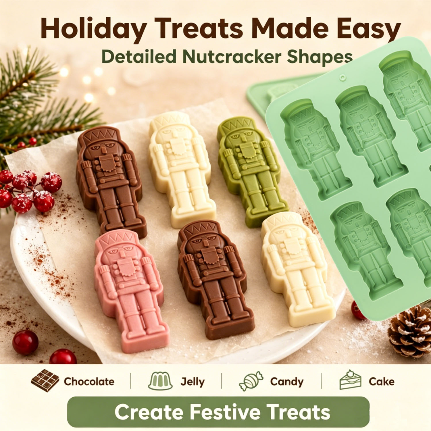 1 Silicone Baking Mold with 6  - Kitchen Baking Gifts avis et prix