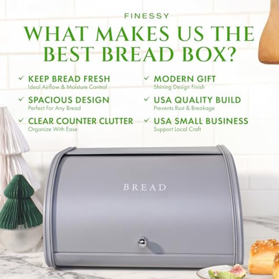 Modern Metal Bread Box for Kit - Kitchen Baking Storage avis et prix
