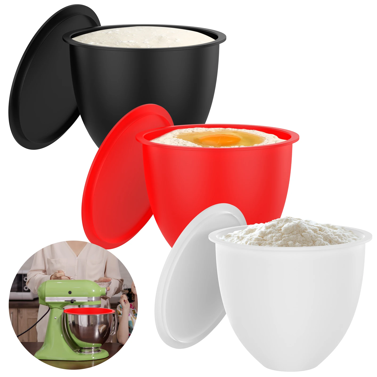 3Pcs Silicone Bowl With Lids I - Kitchen Aid Baking Lid avis et prix