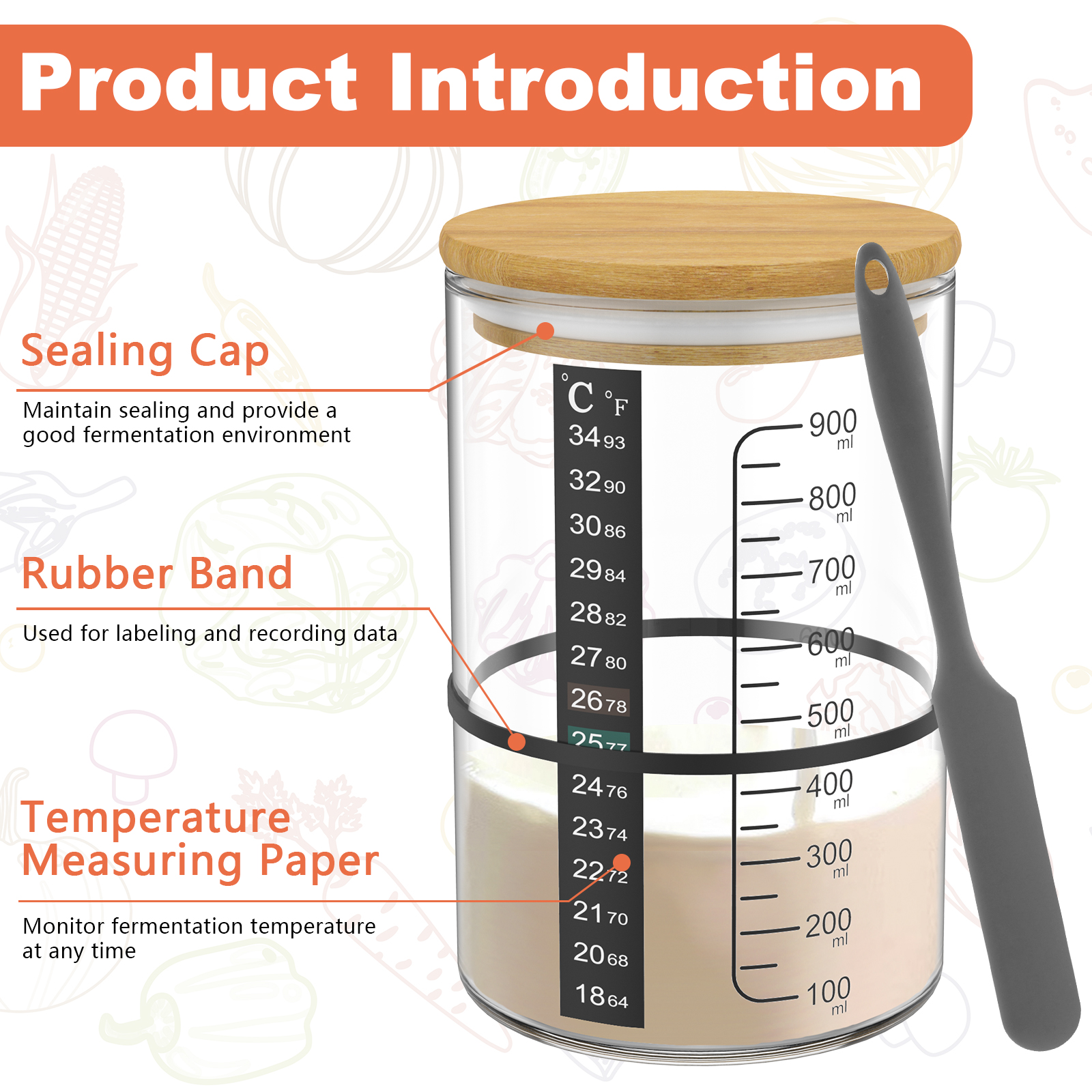 Sourdough Starter Jar 900ml Fe - Kitchen Baking Containers avis et prix