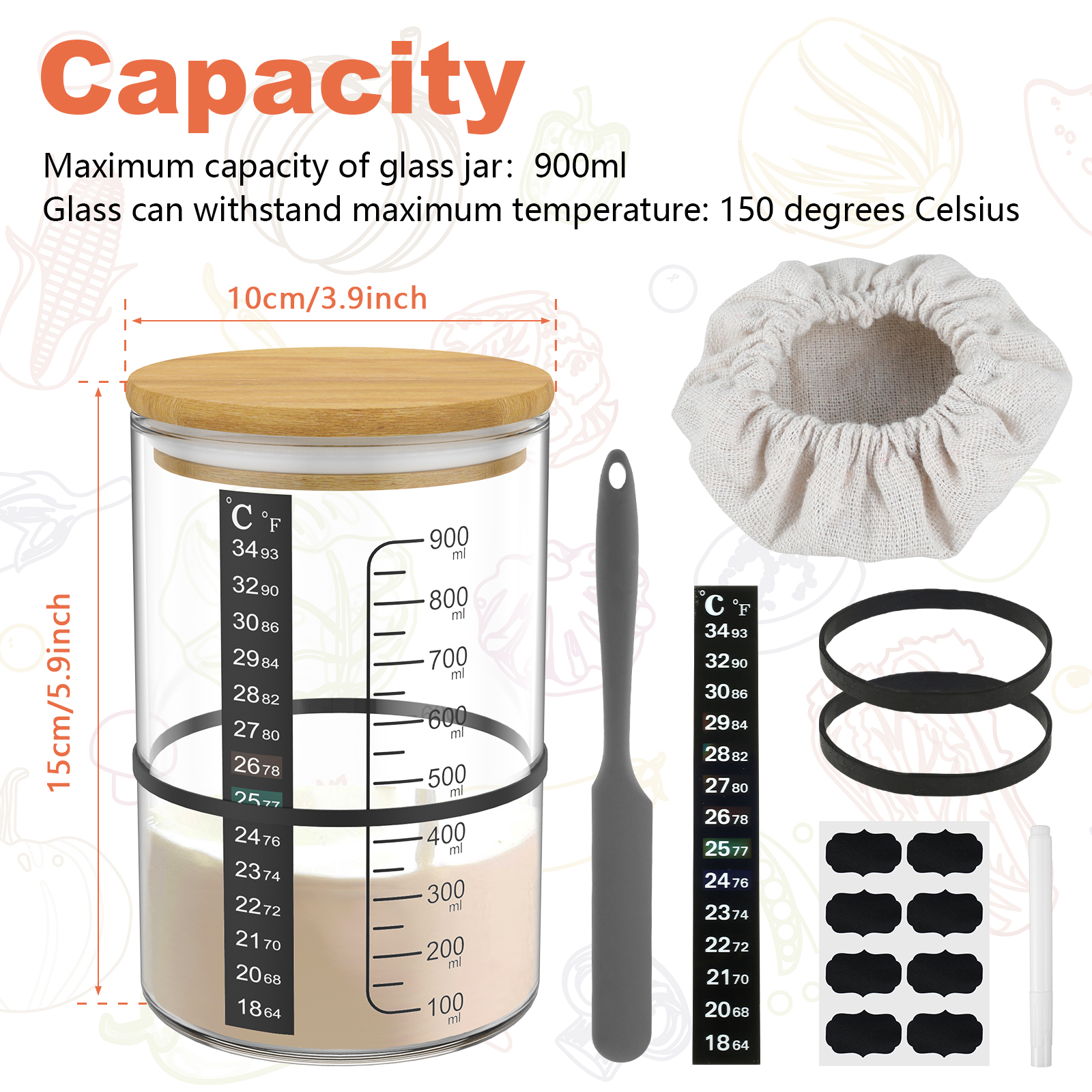 Sourdough Starter Jar 900ml Fe - Kitchen Baking Containers avis et prix