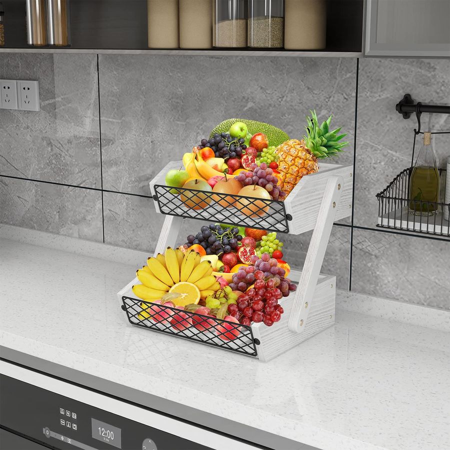Fruit Basket for Kitchen, 2 Ti - Kitchen Baking Storage avis et prix