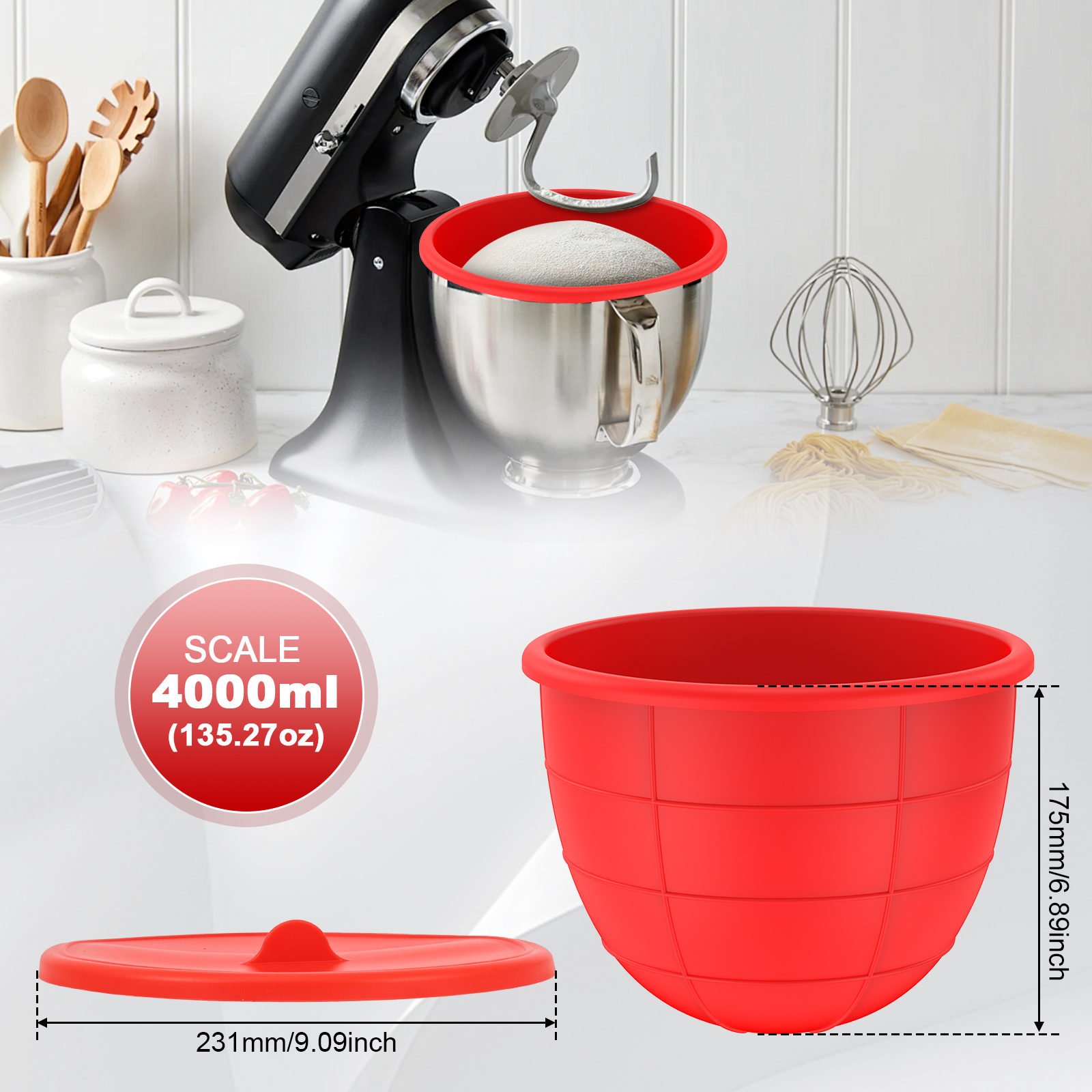 3 Pcs Kitchen Silicone Bowl In - Kitchen Aid Baking Lid avis et prix