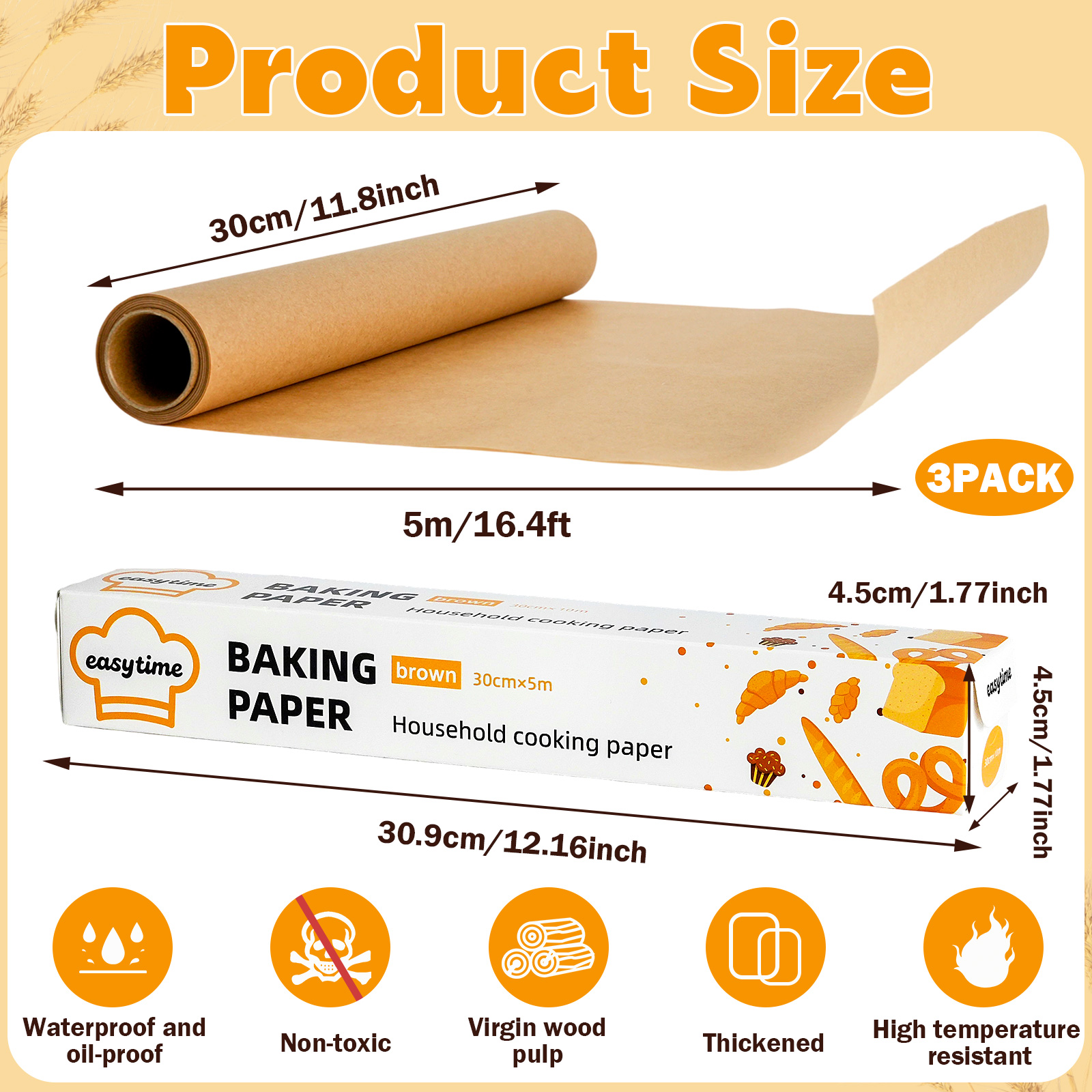 Non-stick Parchment Paper Roll - Kitchen Roll Baking avis et prix