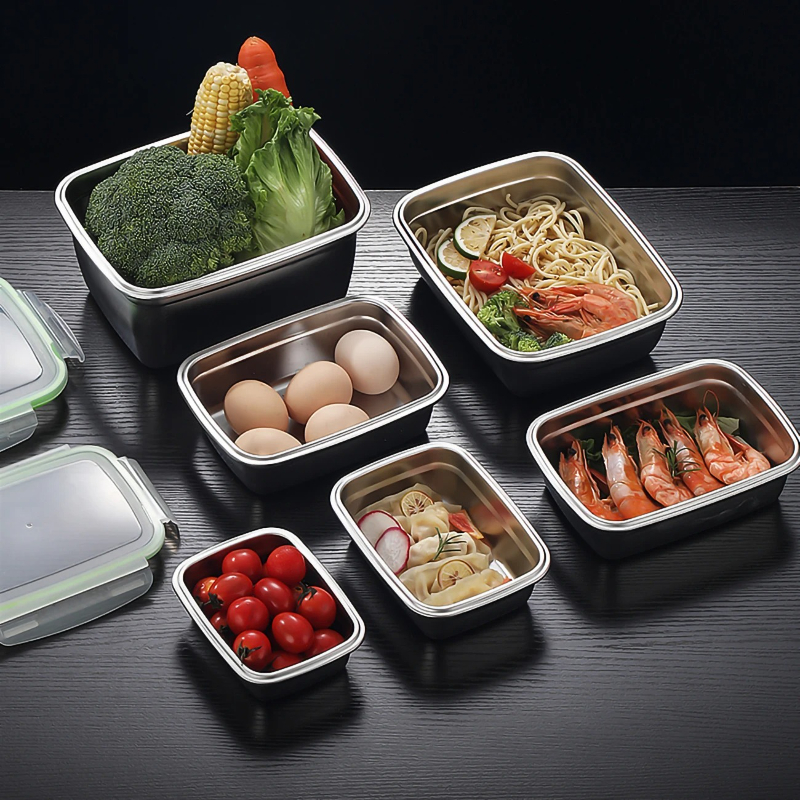 304 Stainless Steel Lunch Box  - Kitchen Baking Tray Organizer avis et prix