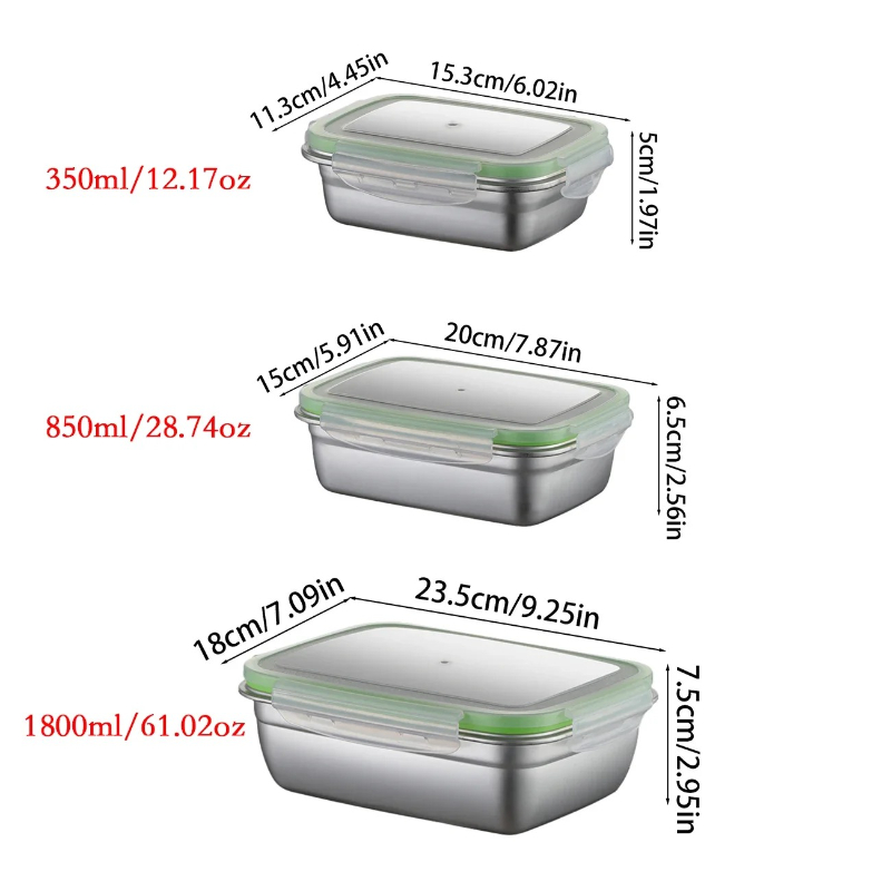 304 Stainless Steel Lunch Box  - Kitchen Baking Tray Organizer avis et prix