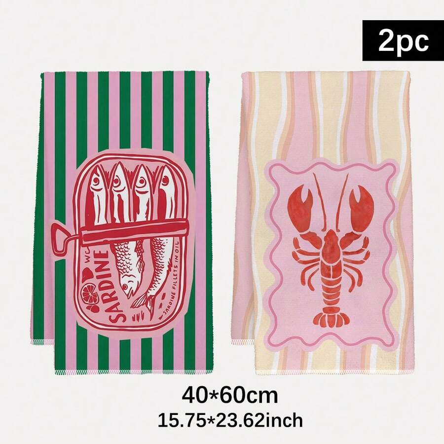 2Pcs, Pink and Green Striped S - Kitchen Baking Must Haves avis et prix