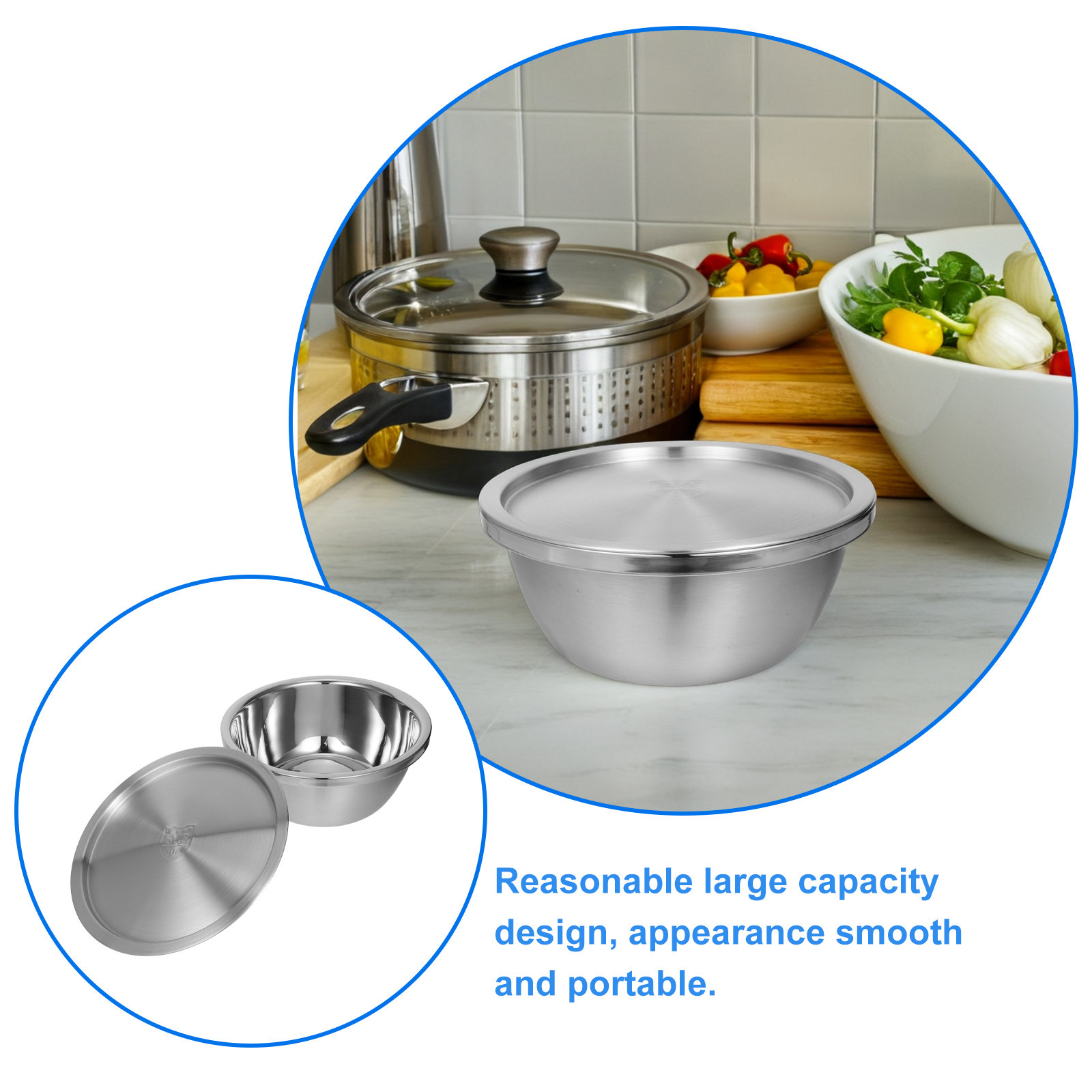 1Set Stainless Steel Mixing Bo - Kitchen Baking Containers avis et prix