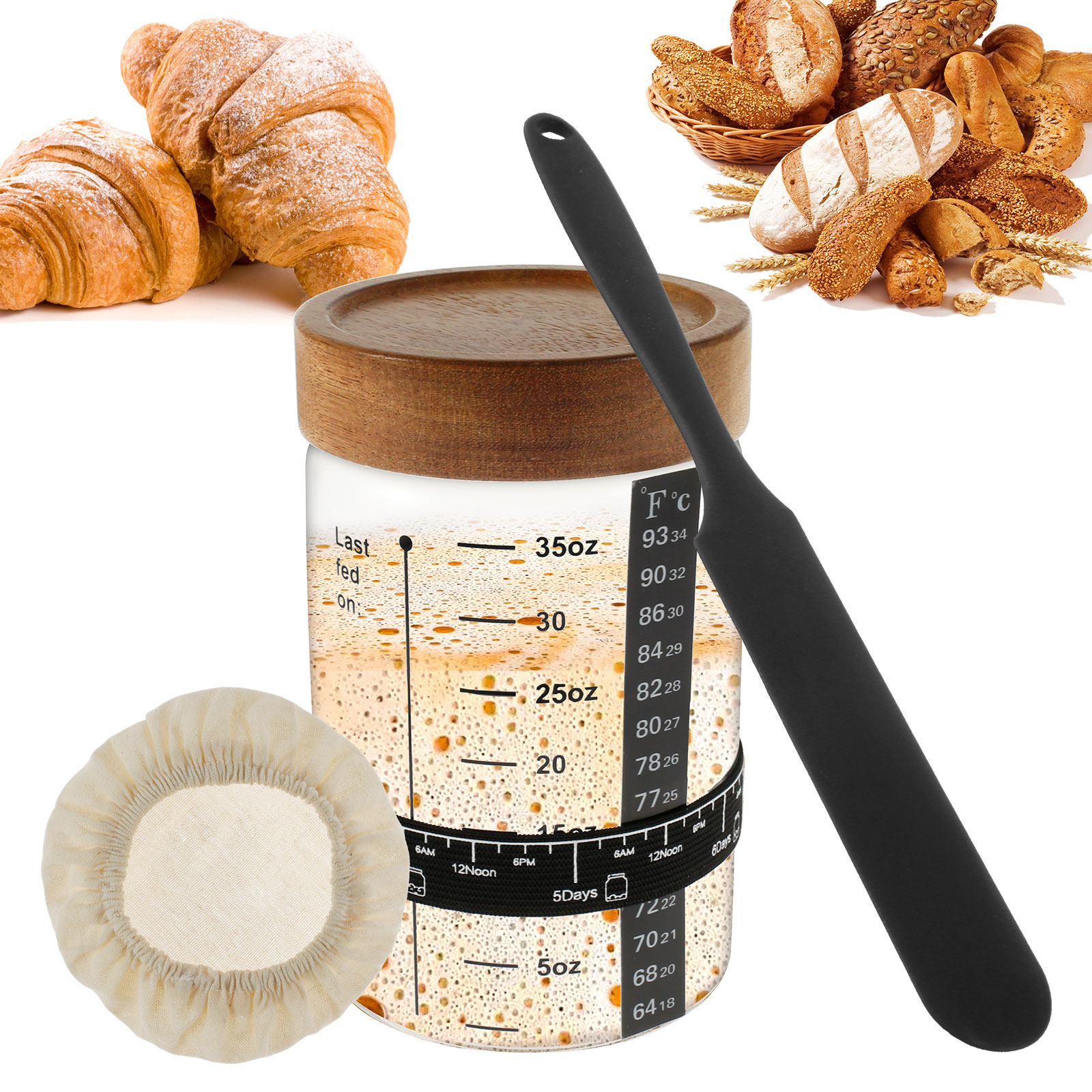 Sourdough Starter Jar Kit 1000 - Kitchen Baking Containers avis et prix