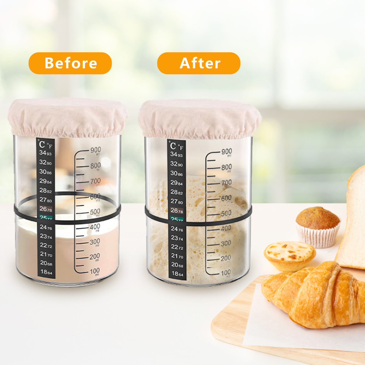Sourdough Starter Jar Kit 1000 - Kitchen Baking Containers avis et prix