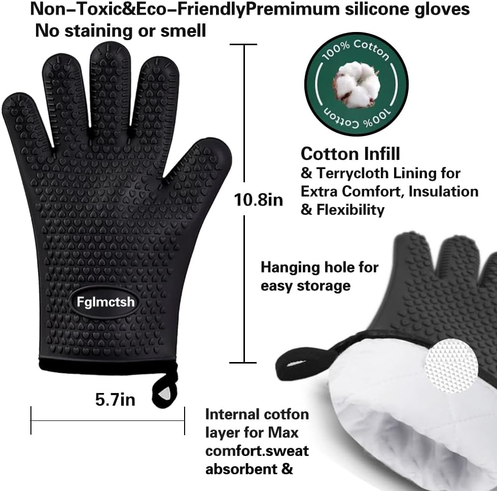 Silicone Oven Mitts, Heat Resi - Kitchen Baking Gloves avis et prix
