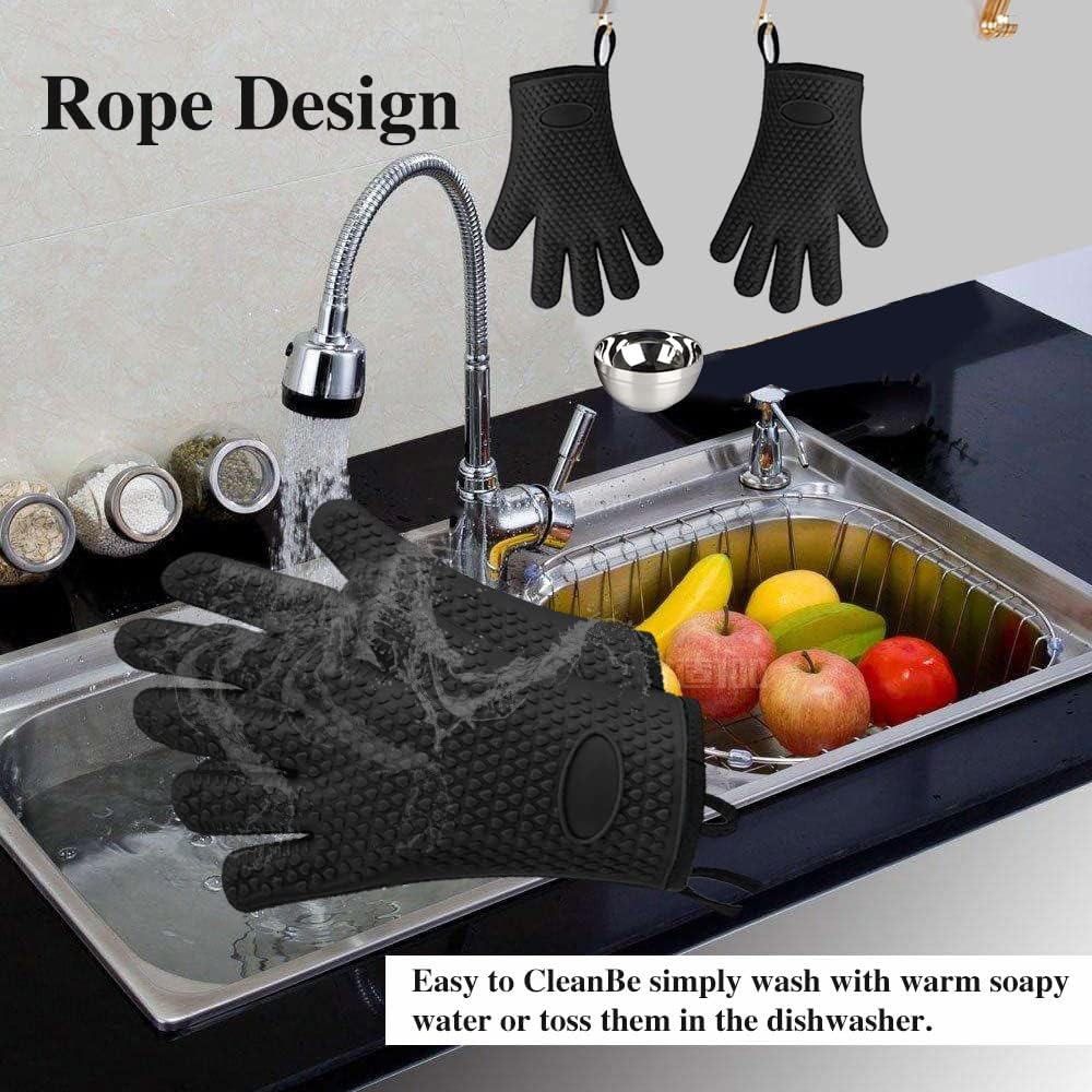 Silicone Oven Mitts, Heat Resi - Kitchen Baking Gloves avis et prix