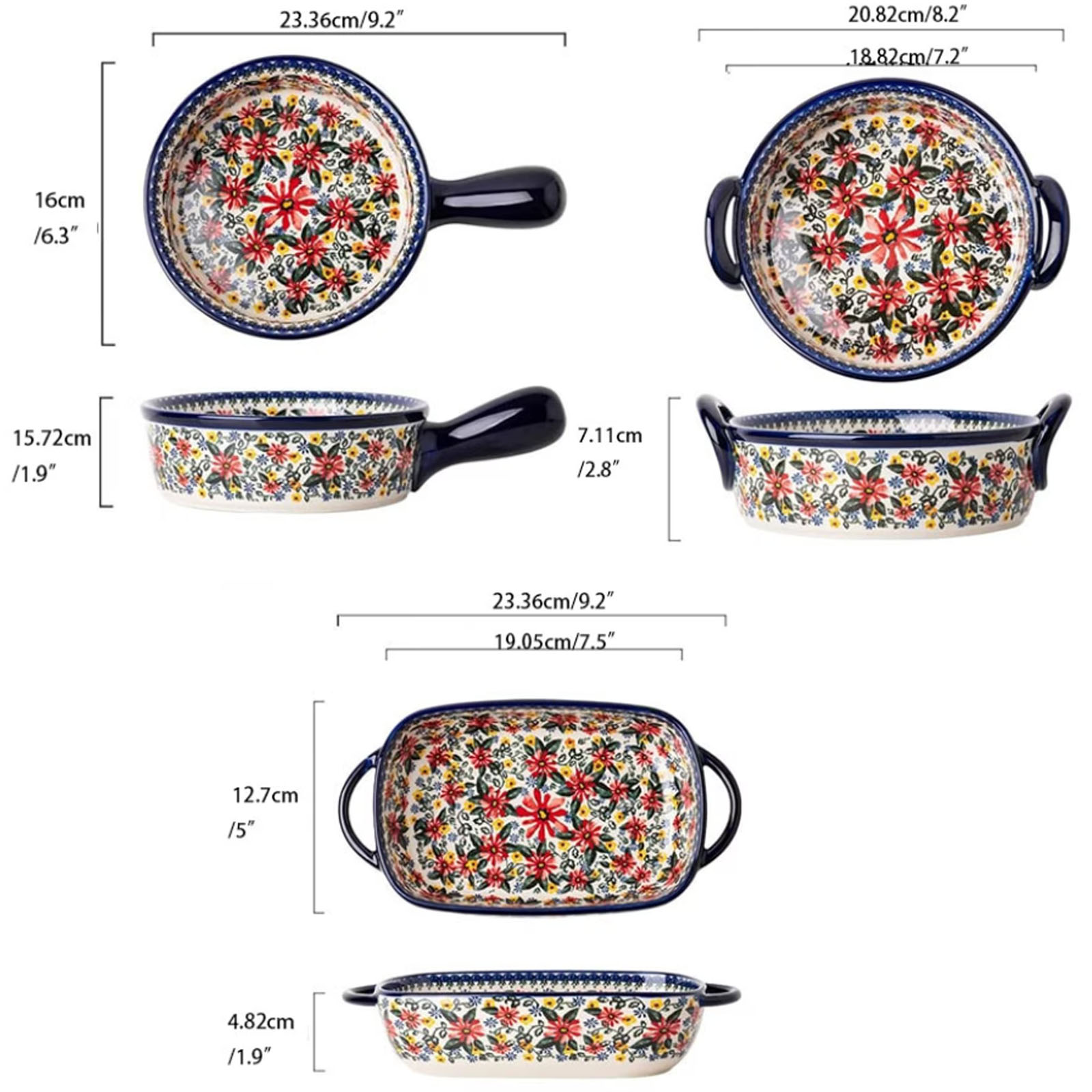 1pc,Floral ceramic baking tray - Kitchen Baking Must Haves avis et prix