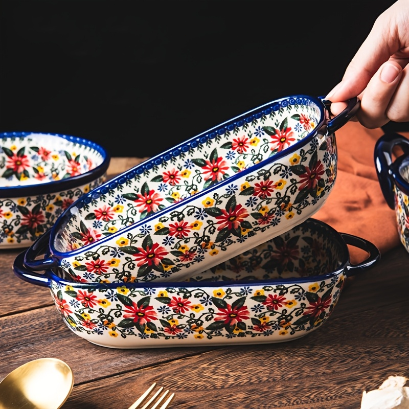 1pc,Floral ceramic baking tray - Kitchen Baking Must Haves avis et prix