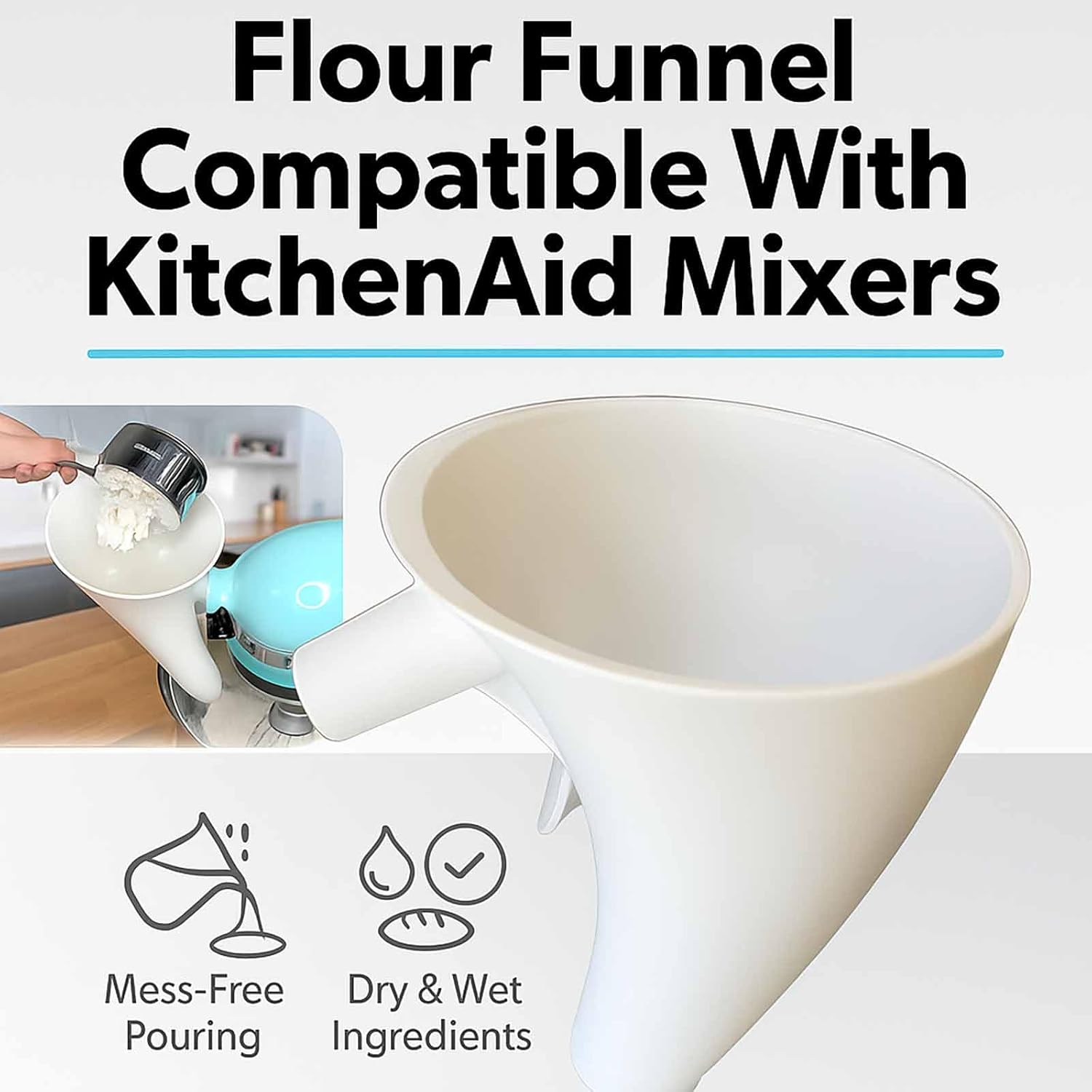 Flour Funnel for Kitchen Aid M - Kitchen Baking Mess avis et prix