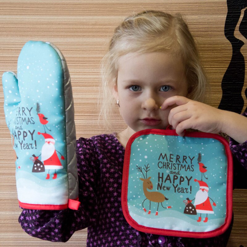 2pcs/set Christmas Oven Mitts  - Kitchen Baking Gloves avis et prix