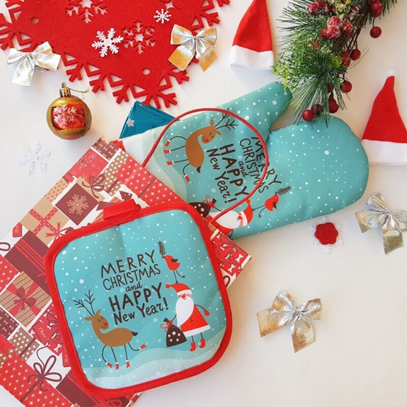 2pcs/set Christmas Oven Mitts  - Kitchen Baking Gloves avis et prix