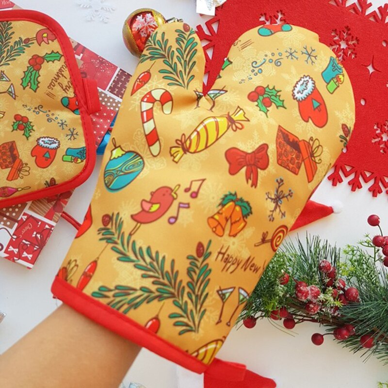 2pcs/set Christmas Oven Mitts  - Kitchen Baking Gloves avis et prix