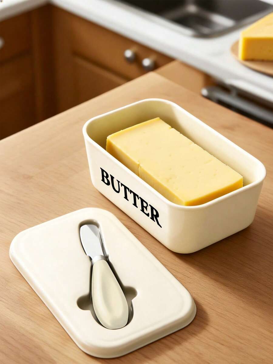 1pc Plastic Butter Dish With B - Kitchen Baking Containers avis et prix