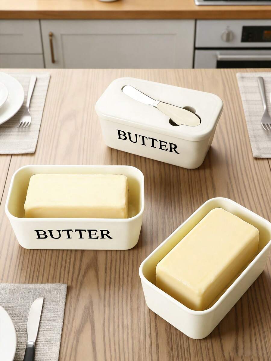 1pc Plastic Butter Dish With B - Kitchen Baking Containers avis et prix